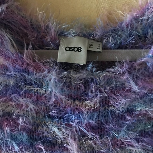ASOS Fuzzy Purple Space Dye Knit Top - Picture 4 of 5
